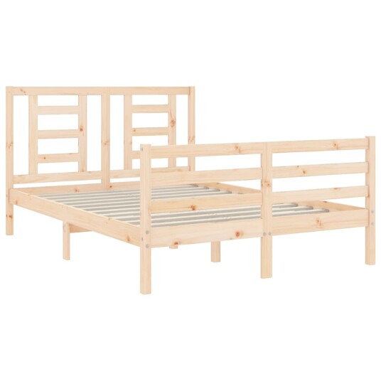 vidaXL Sengeramme med hodegavl 140x190 cm heltre 8720845998516
