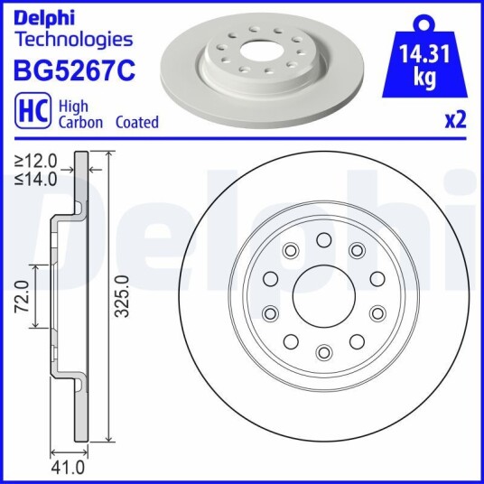 Bremseskive DELPHI BG5267C