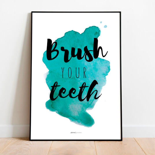 Brush your teeth - Turkis av Pluma Posters