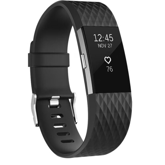 Klokkereim til Fitbit Charge 2 i svart silikon (L) Klokkereim til Fitbit Charge 2 i svart silikon (L)
