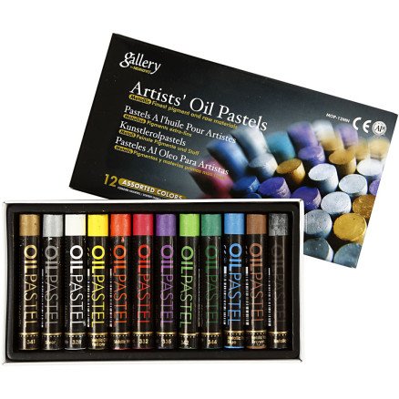 Diverse Gallery Oljepastell L: 7 cm tykkelse 11 mm metallic farger 12 stk 1 pk