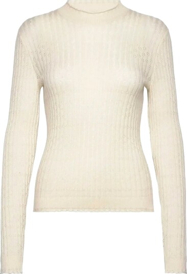 RM By Rosemunde Rmwsofia Pointelle Ls Pullover Cream XL