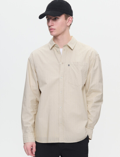 WOOD WOOD Wwday Dobby - Beige - M