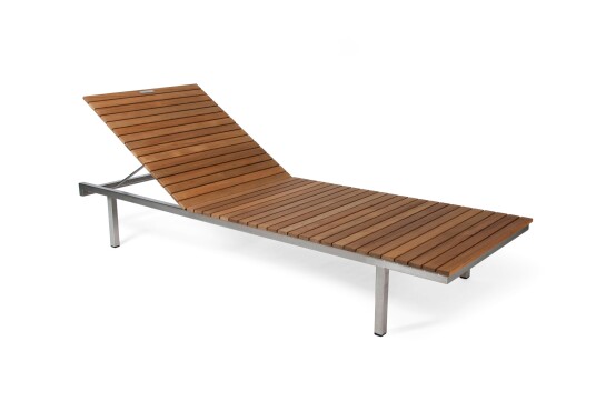 Skargaarden Häringe solseng Teak med sunbrella Rustfrittstål Grå Skargaarden Häringe solseng Teak med sunbrella Rustfrittstål Grå