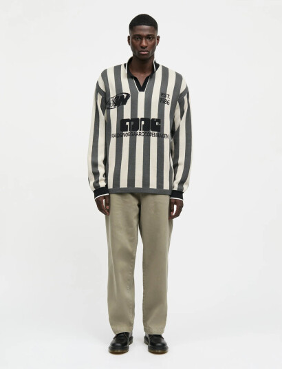 Mads Nørgaard Fancy Liam Football Knit - Grey - XXL Mads Nørgaard Fancy Liam Football Knit - Grey - XXL