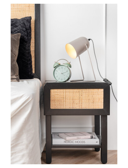 KARLSSON Alarm Clock Iconic Matt Black Green Ø15CM KARLSSON Alarm Clock Iconic Matt Black Green Ø15CM