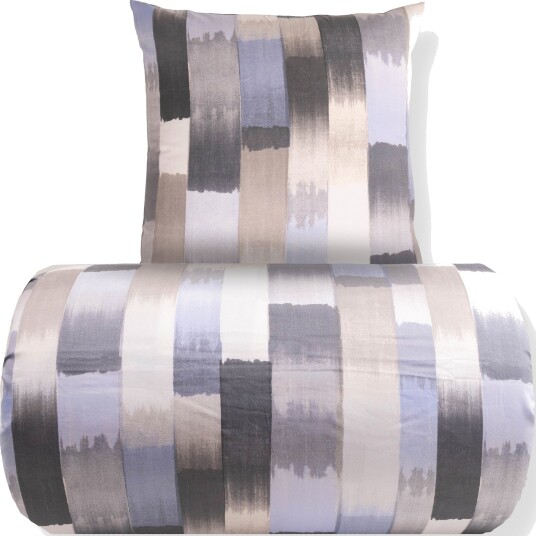 Dobbelt sengetøy 200x220 cm   100% bomullssatin   Blå striper