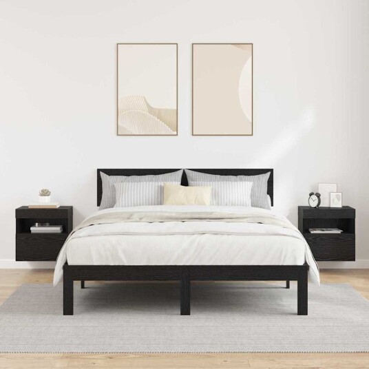 TV Veggskap 2 pcs Svart Eik 40 x 30 x 40 cm Konstruert tre