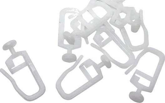 Skyvekroker for gardinskinne 50 stk. White