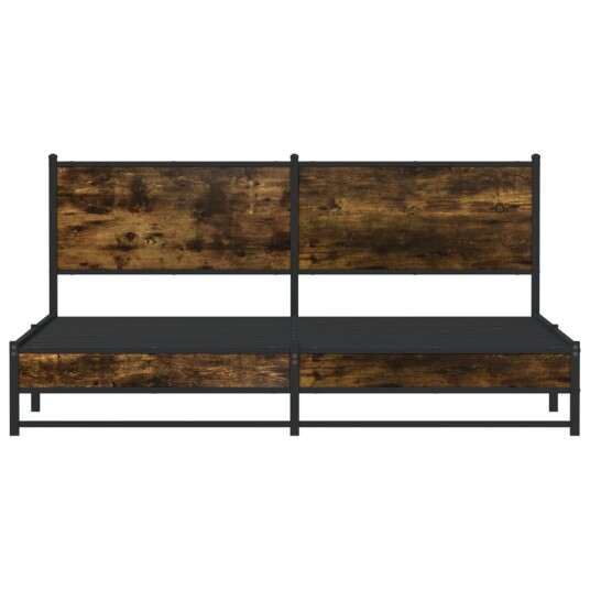 Sengeramme i metall uten madrass røkt eik 160x200 cm 8721102954221