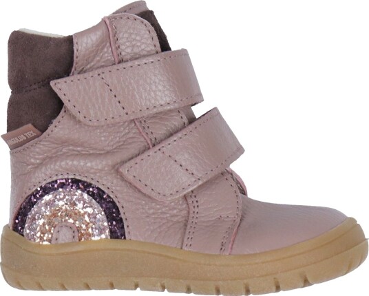 Angulus falmet rose/aubergine TEX støvel med glitrende glitter regnbue 24