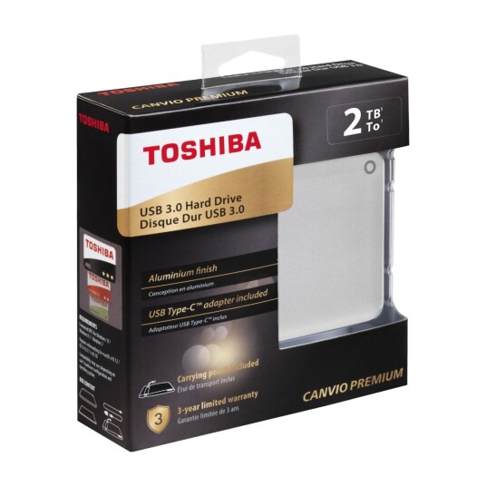 Toshiba Canvio Premium 2Tb External Hard Drive silver EOL