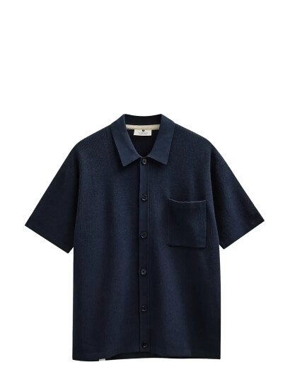Anerkjendt Akvilhelm Needle Rib Ss Knit - Navy - S