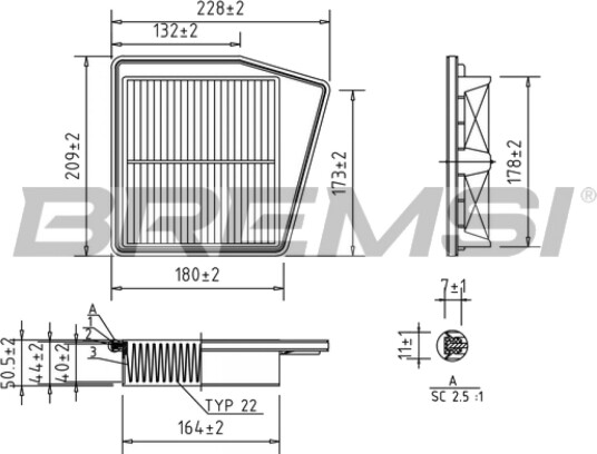 Luftfilter BREMSI FA1050