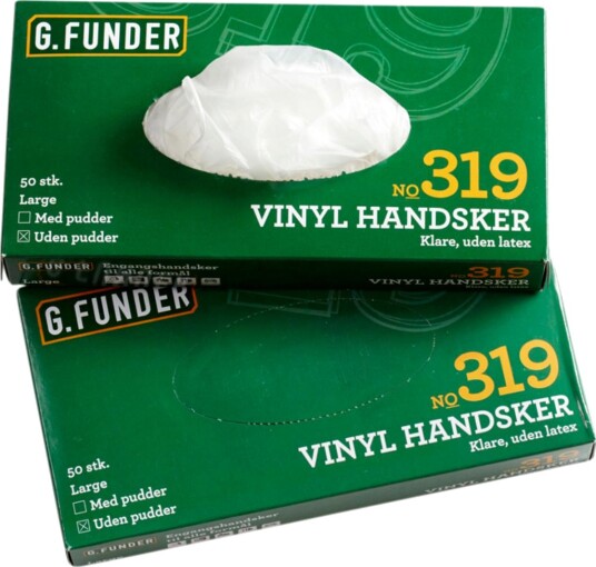 ENGANGSHANSKE VINYL M 50stk 1/12 LATEXFRI UPUDRET DISPENSER MEDIUM FUNDER   outlet