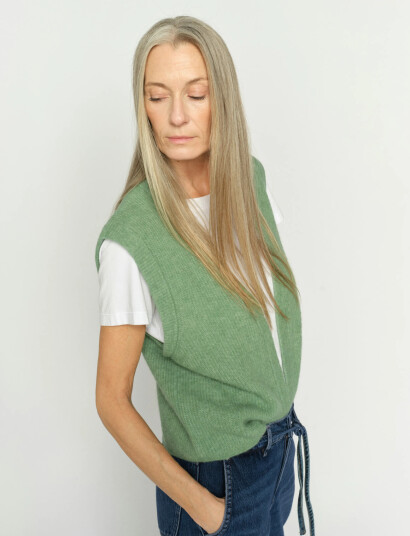 MOS MOSH Mmthora Knit Vest Green M