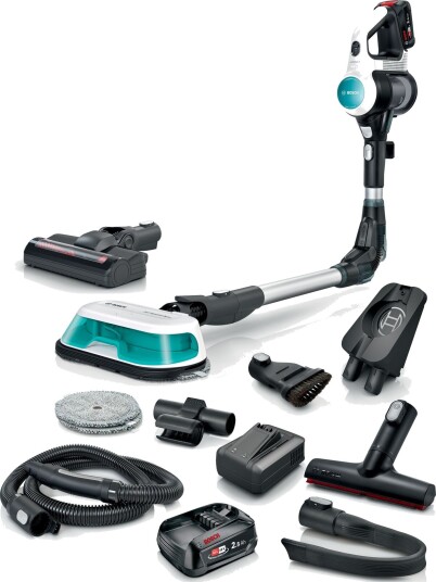 Bosch Unlimited 7 ProHygienic Aqua Trådløs Støvsuger 300ml, poselås, HEPA-filter - Turkis/Svart/Hvit Bosch Unlimited 7 ProHygienic Aqua Trådløs Støvsuger 300ml, poselås, HEPA-filter - Turkis/Svart/Hvit