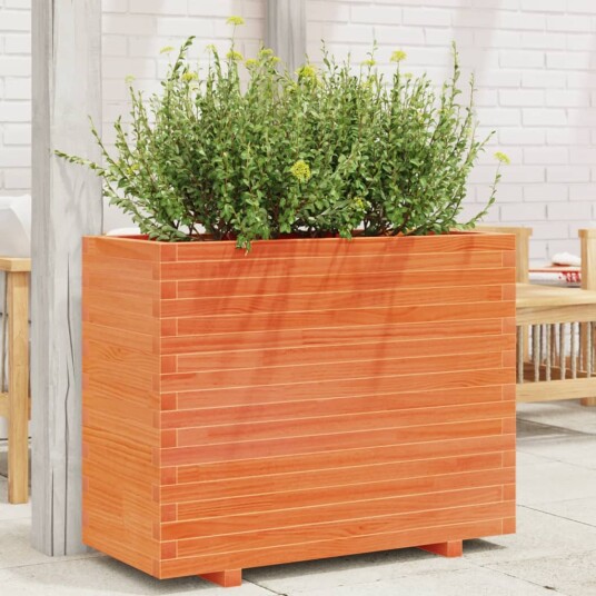  Plantekasse voksbrun 90x40x72 cm heltre furu