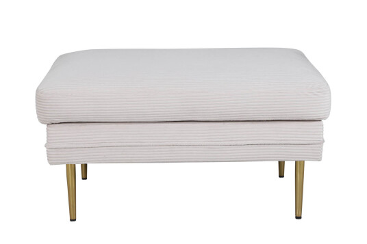 Boom puff, fotskammel fløyel beige, messing.