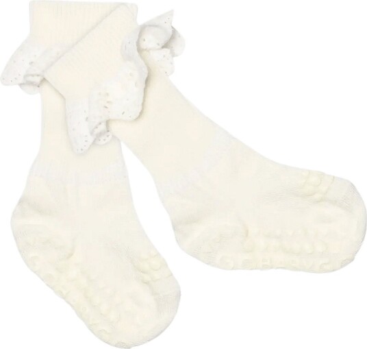 GoBabyGo Non Slip Viscose Bamboo Lace SNOW WHITE 27/30