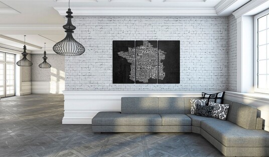 Bilde Text map of France 90x60 Artgeist sp. z o. o.