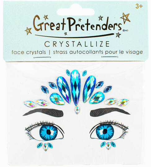 Great Pretenders Ansiktsmykker Krystaller Ocean Mermaid OneSize Kostymer Blå