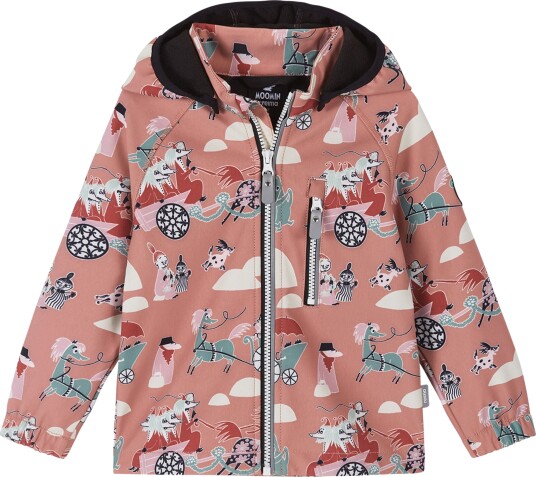 Reima Moomin Vantti Softshelljakke til barn rose blush (104) 104 Reima Moomin Vantti Softshelljakke til barn rose blush (104) 104
