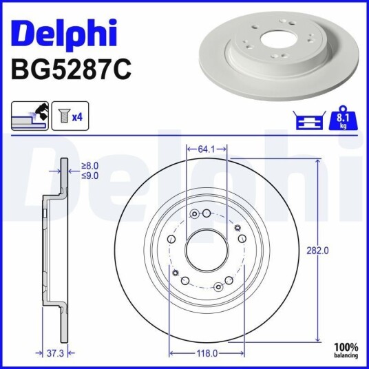 Bremseskive DELPHI BG5287C