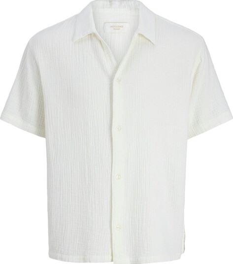 Jack & Jones Jornantucket Double Cloth Shirt Ss Jnr White 176