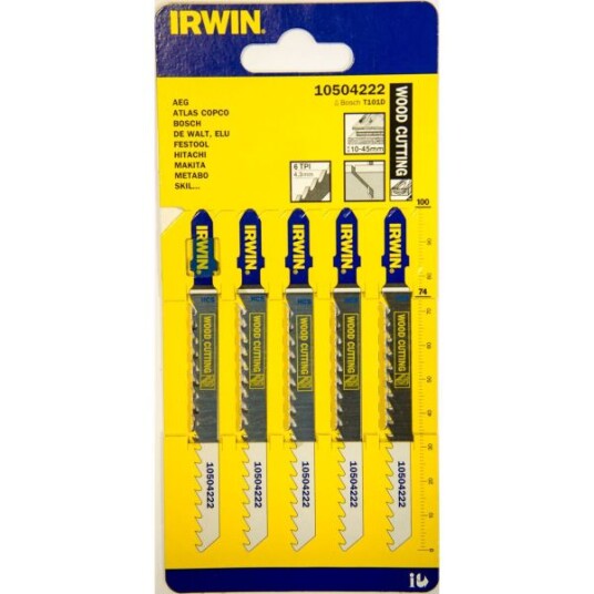 Irwin Stikksagblad 100 mm 6 TPI 5-pakning for Treverk