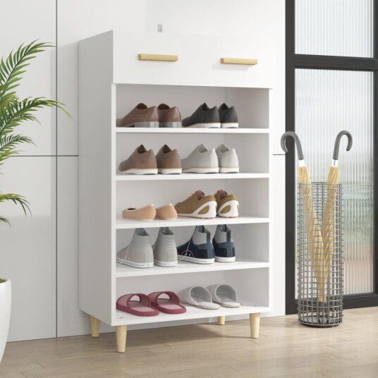 vidaXL Skoskap hvit 60x35x105 cm konstruert tre vidaXL Skoskap hvit 60x35x105 cm konstruert tre