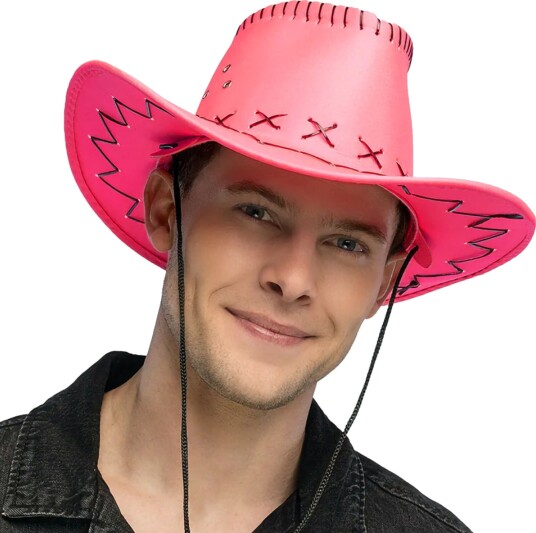 Boland Party Partners Cowboyhatt med Sømmer Neonrosa One size 01189