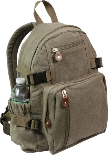 Rothco Vintage Canvas Mini ryggsekk 23L Grønn Oliven