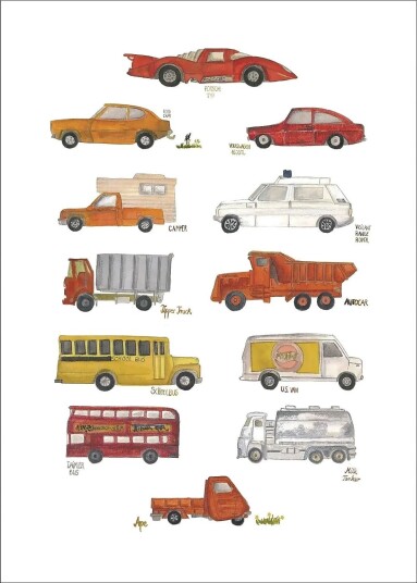 Poster & Frame Tiny Goods Cars Multi/patterned 50X70CM