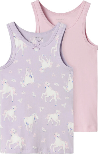 name it Nmftank Top 2P Pastel Lilac Horse Noos Purple 86