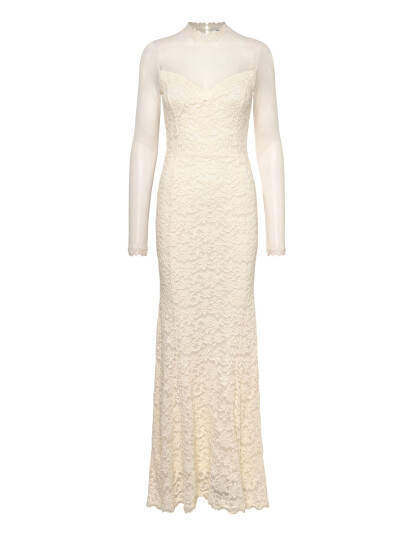 Rosemunde Rwdelicia Ls T-Neck Long Bridal Dre - Cream - L