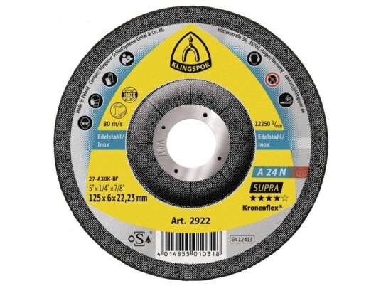 Klingspor Skrubbskive A 24 N Supra 125x22.23mm 10 Stk