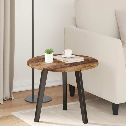 vidaXL Bordplate Ø 50 x 1,5 cm Rund Konstruert tre Gammelt tre vidaXL Bordplate Ø 50 x 1,5 cm Rund Konstruert tre Gammelt tre