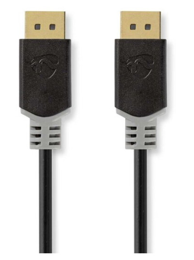 Nedis DisplayPort-kabel 8K 60Hz 2m Antrasitt Gullbelagt Rund