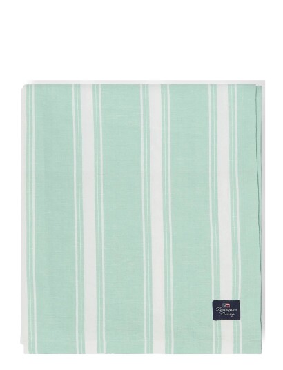 Lexington Home Striped Linen/Cotton Tablecloth - Green - 180X180