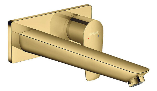 Hansgrohe Talis E servantbatteri Til innbygging, 22,5 cm tut, Polert Gull Hansgrohe Talis E servantbatteri Til innbygging, 22,5 cm tut, Polert Gull