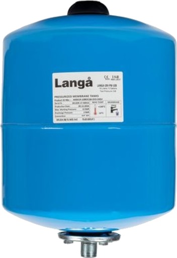 Langå trykkekspansjonstank, 19 l, kaldt/varmt forbruksvann