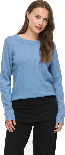 Vila Ril O Neck Long Sleeve Knit Top Blå XL