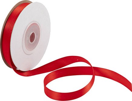 Satengbånd 10 mm Rød 10 m