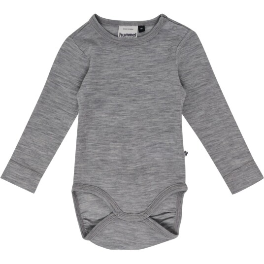 Hummel Grey Melange Mini Ull Rib Body L/S 68