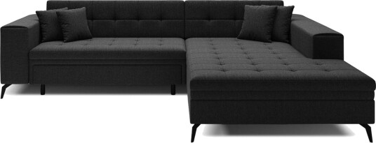 Hjørnesofa Eltap Solange 292x196x84 cm Sawana 14 Svart Høyre