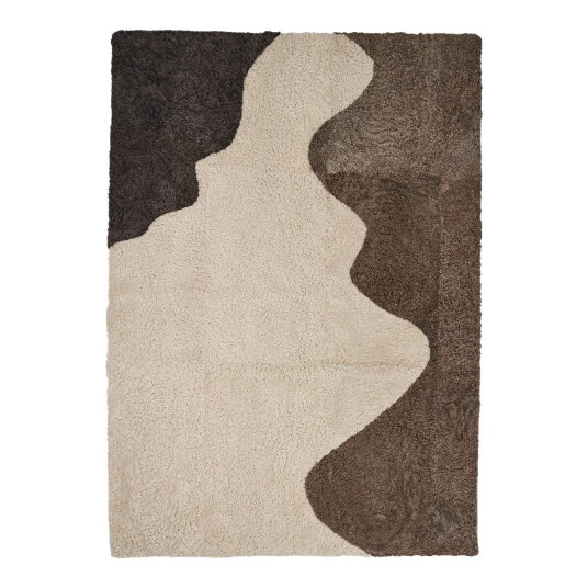 Natures Collection River Designgulvteppe Korthåret New Zealand Koksgrå / Beige / Lysebrun 170x240 cm
