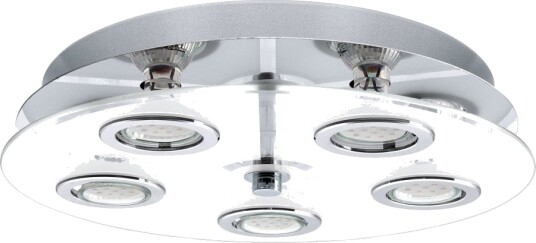 Eglo Cabo Taklampe I Krom Med Hvitt Og Klart Glass 5L