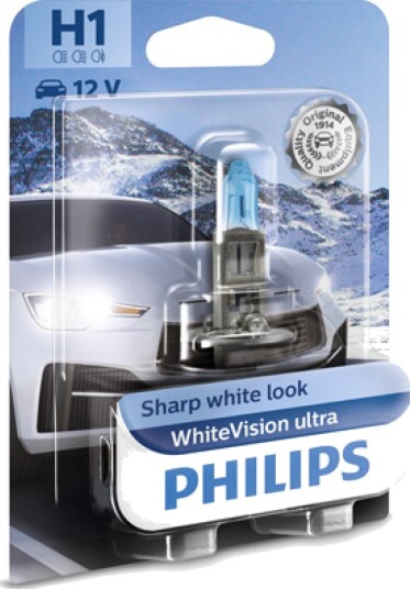 Halogenpære Philips WhiteVision ultra 55W H1 2 pcs