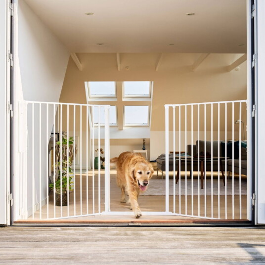 Dogspace Rocky Utdragbar Hundegrind Hvit 90-221X104.5 cm